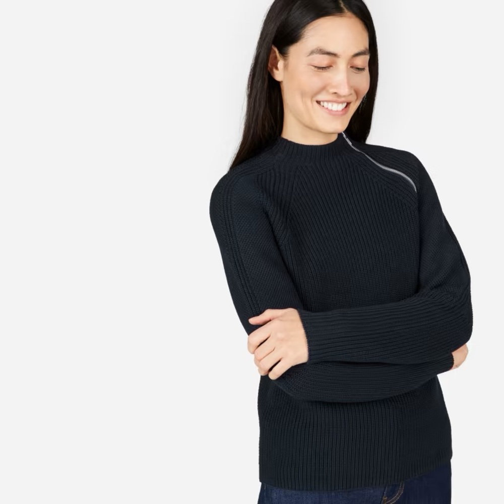 The Fisherman Cotton Zip Pullover White